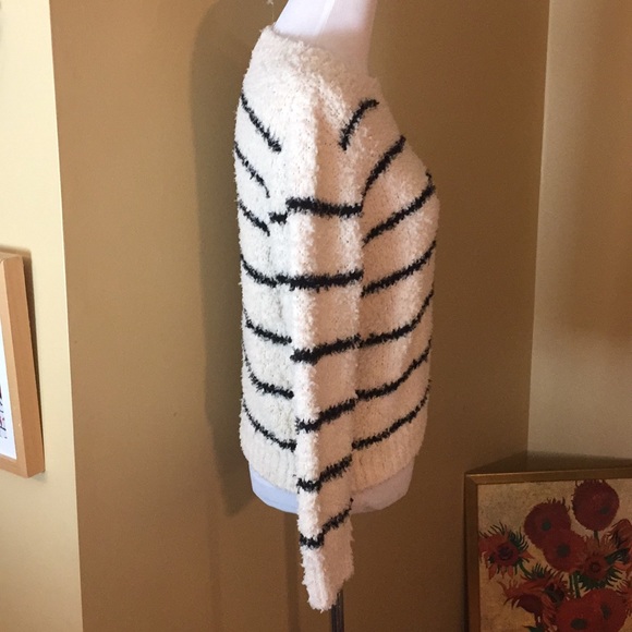 VINCE Size SMALL Stripe Nubby Sweater Nautical Crewneck Linen Cotton $395 NEW - Picture 3 of 8